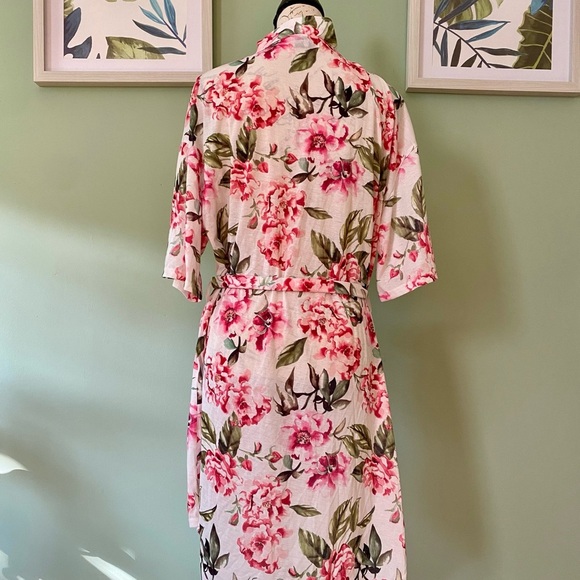 Floral Pink Women's Robe One Size - Picture 5 of 7
